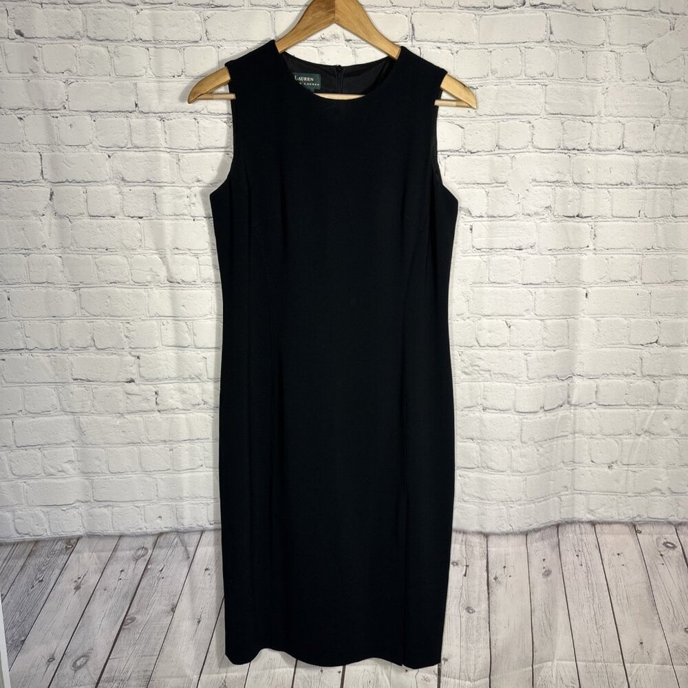 Lauren Ralph Lauren‎ Black Dress 4 Sleeveless Midi Party Evening Cocktail